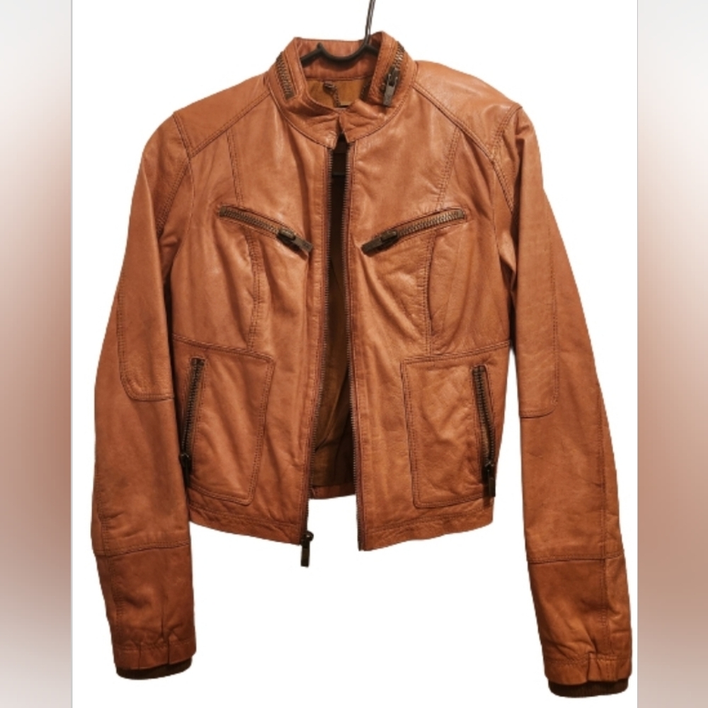 Women's Black Rivet Leather Jacket